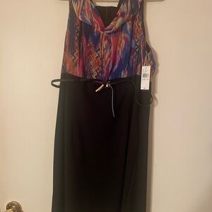 Vibrant Multicolor Top with Black Skirt Dress
